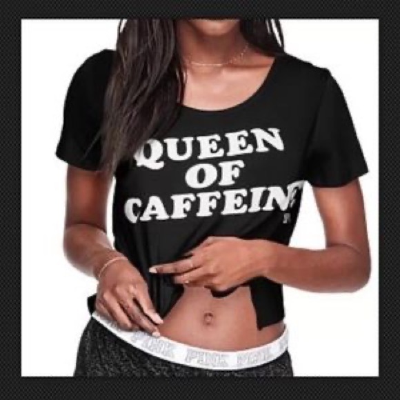 Victoria's Secret Tops - Victoria's Secret Queen of Caffeine Black T-Shirt